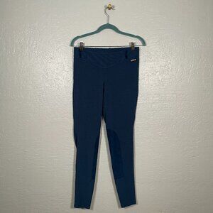 Kerrits Women L Blue Equestrian Riding Pants Ultrasuede Patches Leggings